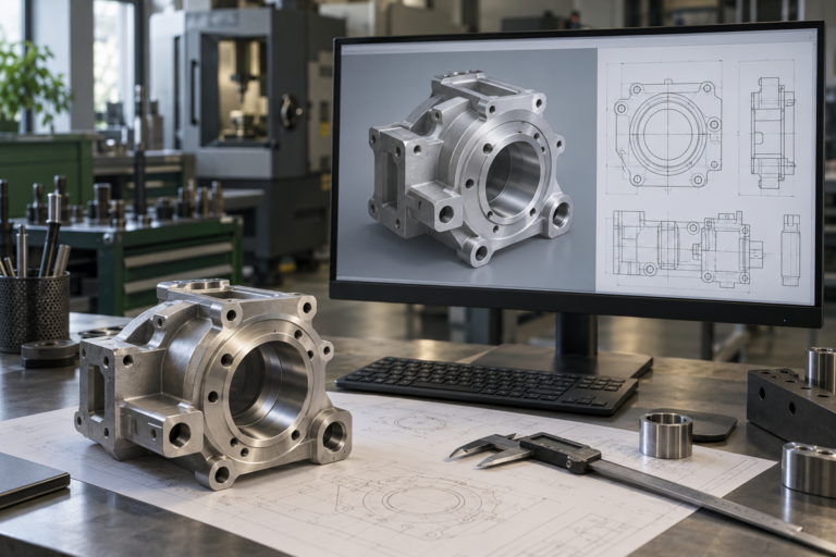 Проектирование металлической детали в CAD — иллюстрация процесса
